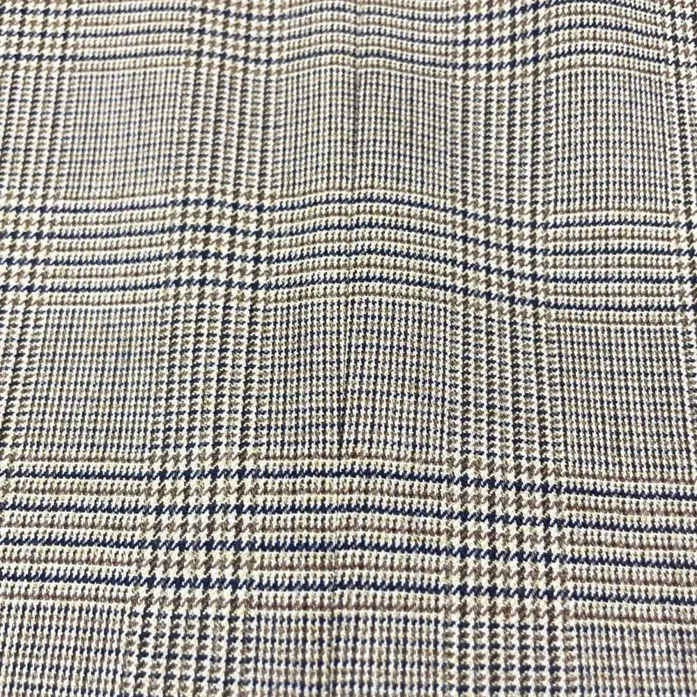 Brooks Brothers 1818 Madison Saxon Wool Glen Plaid Blazer Tan Brown 40L 32184026